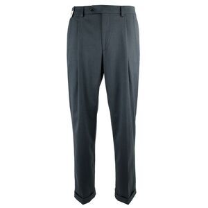 Ralph Lauren Men's Comfort Flex Pleated Cuffed Hem Dress Pants-BLU-34WX32L